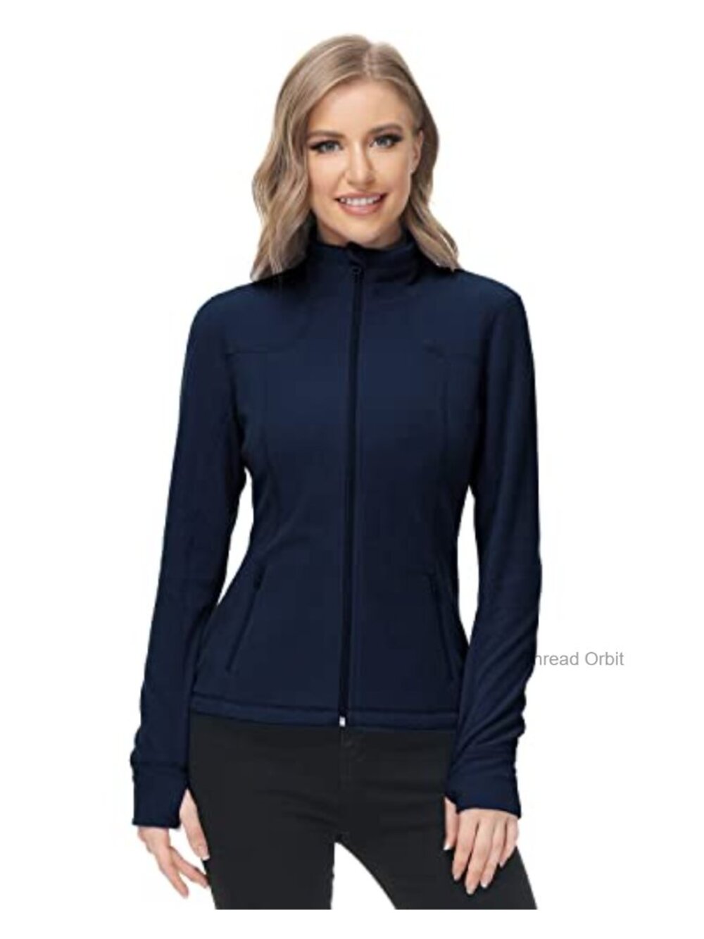 Lightweight Soft Fleece Athletic Running Track Jacket Slim Fit with Thumb Holes